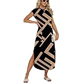 HiMONE Beach Vacation Dresses for Women 2025 Sundress Cap Sleeves Casual Maxi Beach Dress with Pockets XS-2XL