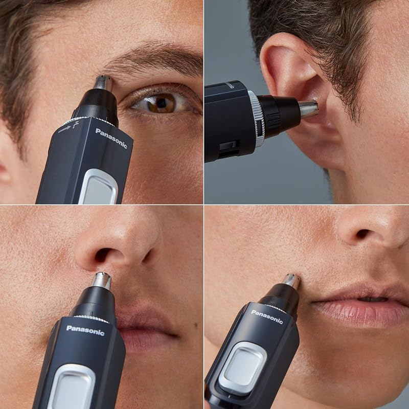 ER-GN300-K503 Tondeuse pour Poils de Nez pour Hommes, Rasoir Électrique Haut de Gamme, Tondeuse pour le Nez, les Oreilles et les Sourcils, Étanche, à Pile, Noir