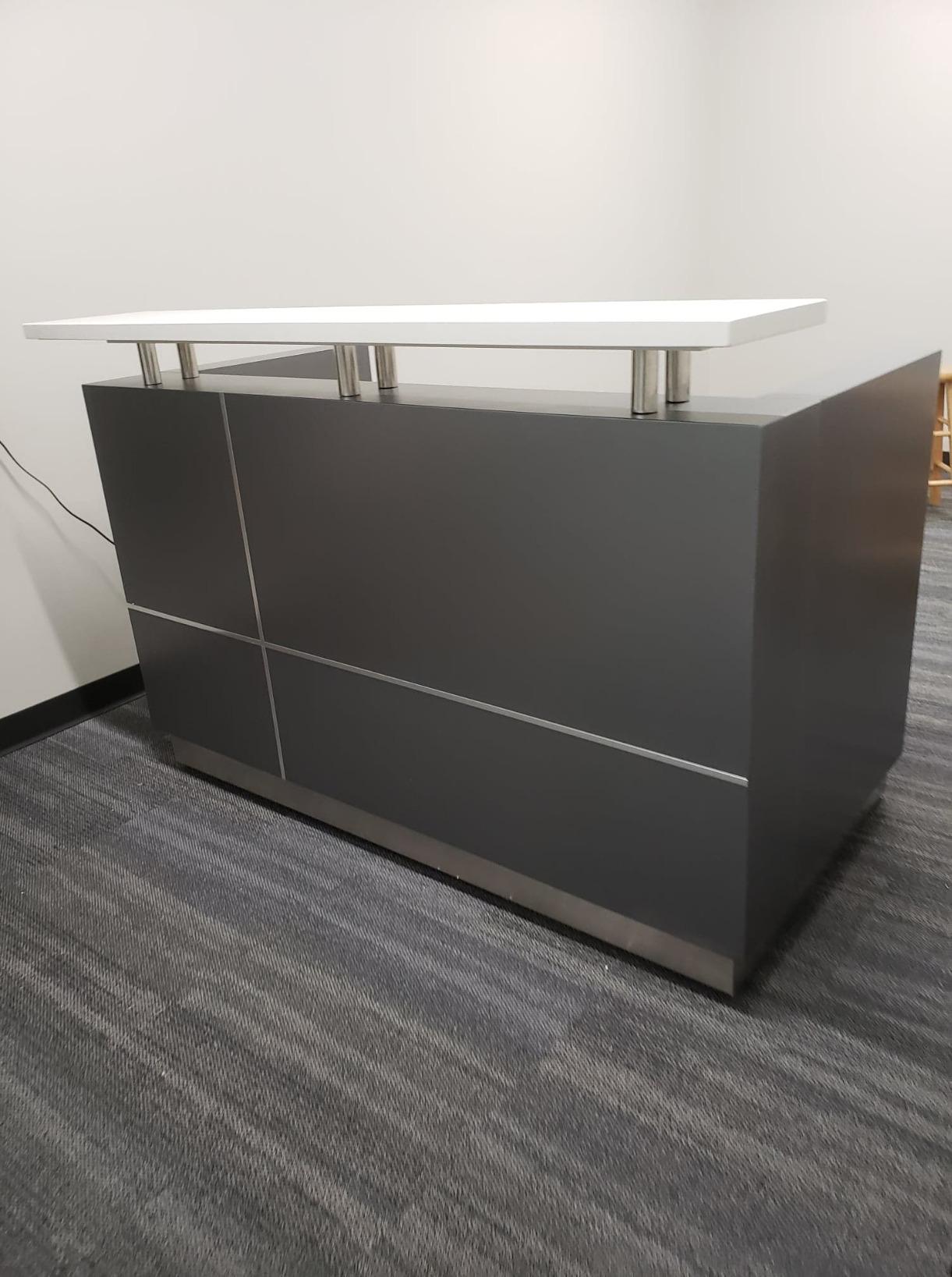 125/mo Finance GW FURNITURE Modern Space Grey Reception Desk(63
