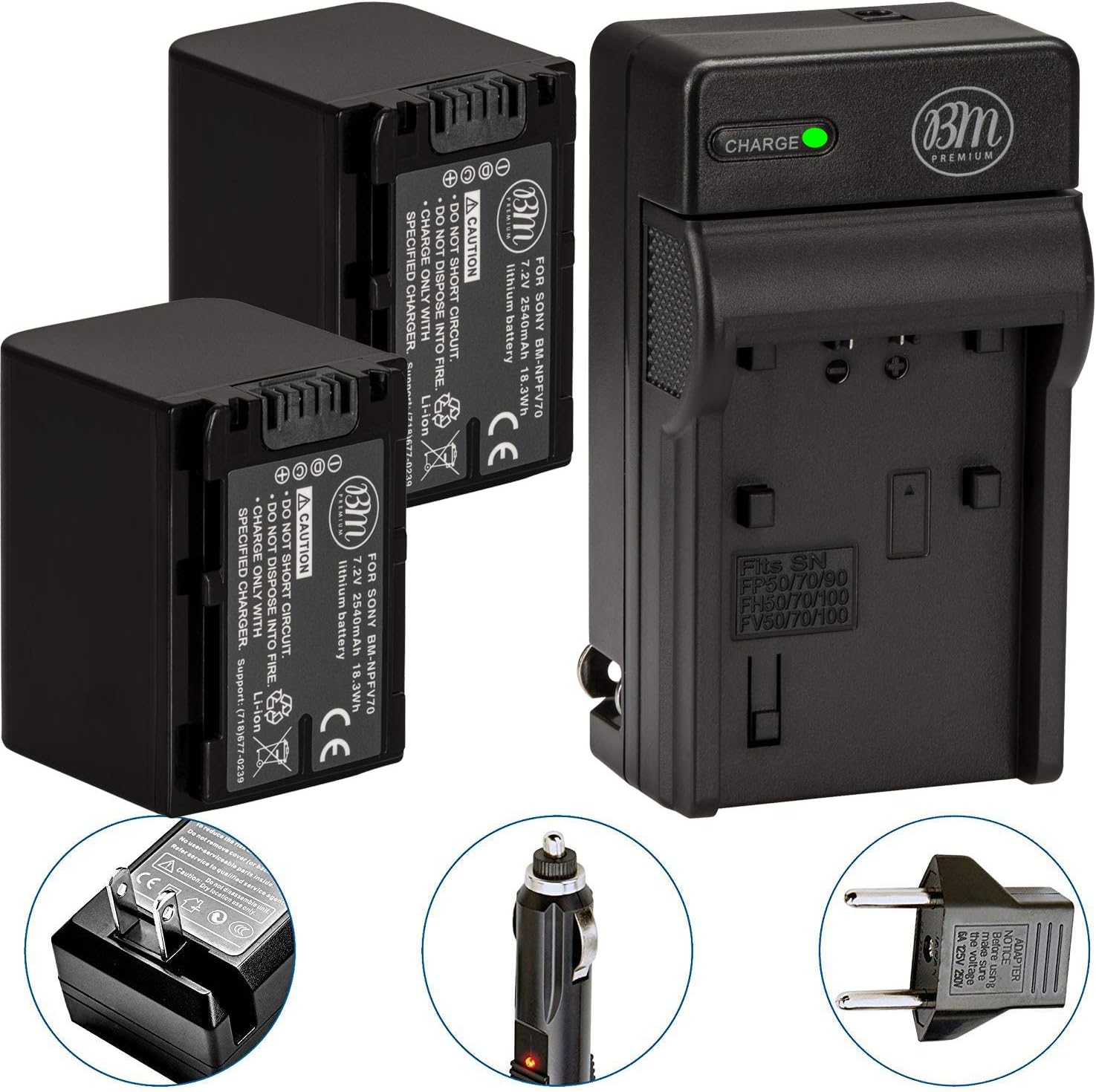 Pack Of 2 NP-FV70 Batteries & Battery Charger Kit for Sony HDR-CX190 HDR-CX200 HDR-CX210 HDR-CX220 HDR-CX230 HDR-CX260V HDR-CX290 HDR-CX380 HDR-CX430V HDR-CX580V HDR-CX760V HDR-PJ230 HDR-PJ380 HDR-PJ430V HDR-PJ580V HDR-PJ650V HDR-PJ710V HDR-PJ760V HDR-PV790V HDR-TD20V HDR-TD30V Handycam Camcorder + More!! : Camera & Photo