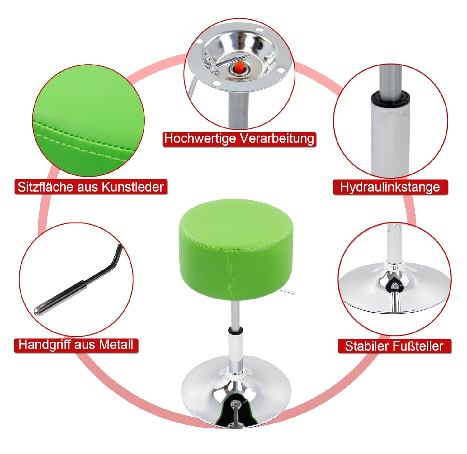 Ajuste de Altura Infinitamente Asiento Bien Acolchado Goma