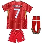 LeenBD L. Diaz No #7 Lpool Kids Soccer Jersey Shirts Football Futbol Socks Set Youth Sizes