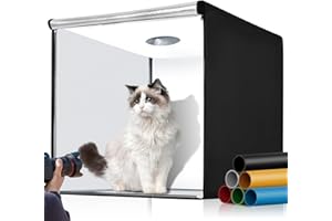 Fasonic 32"x32" Photo Studio Light Box Photography, Large Lightbox for Product with 3 Stepless Dimming Lights Panel, 210 LED Beads, Professional Photo Booth Shooting Tent Kit with 6 Color Backdrops