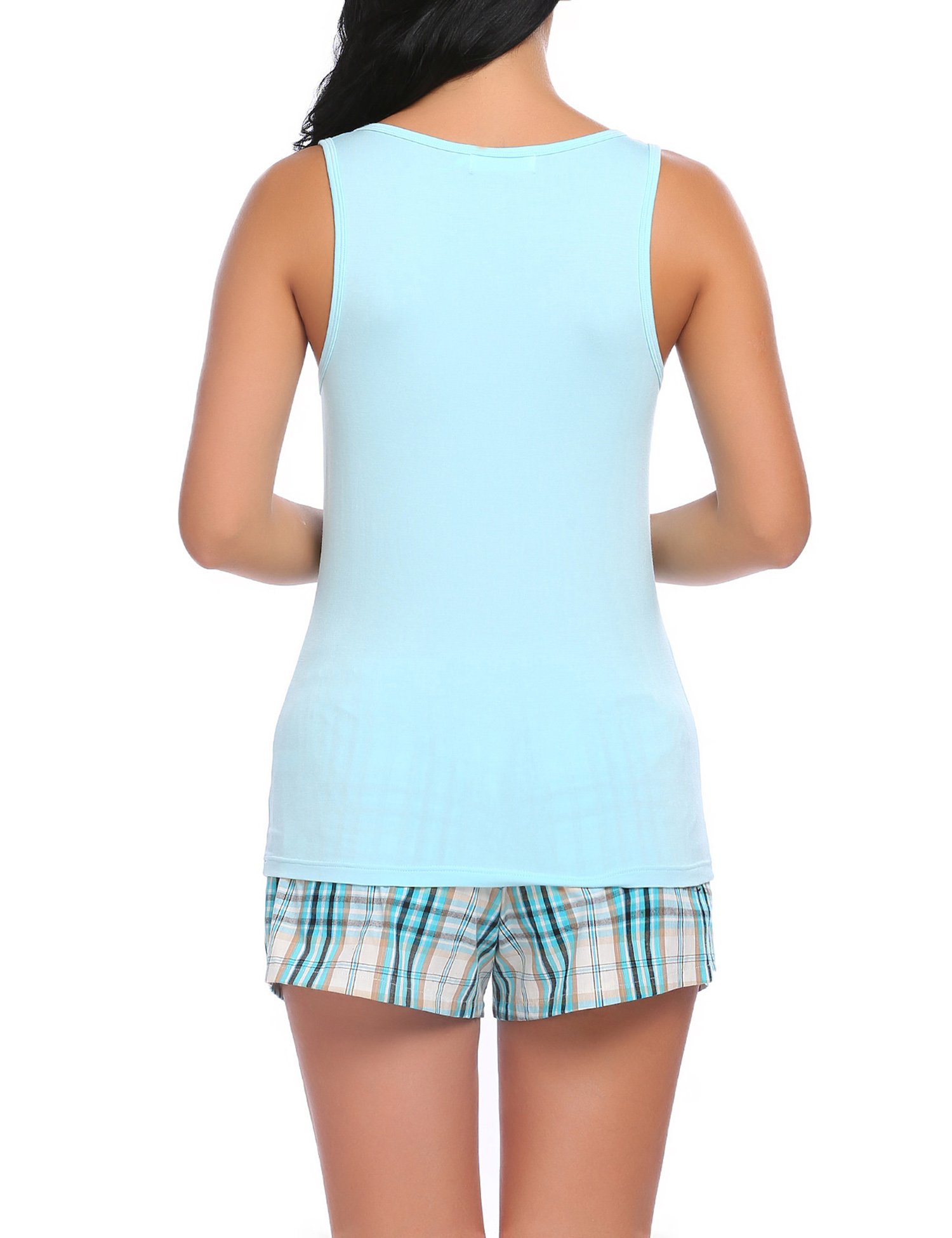 Ekouaer Comfortable Cami Pajama Shorts Set Cotton Sleepwear Two Piece For Women