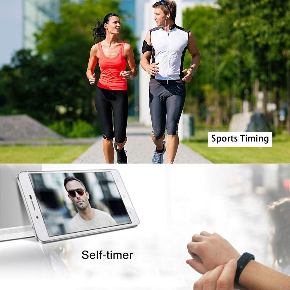 SinoPro i5 Plus Smart Bracelet Fitness Tracker Smart Wristband Bluetooth Activity Tracker with Waterproof Touch Screen Pedometer Sleep Monitor for iPhone, Samsung and other Smartphones (Black)