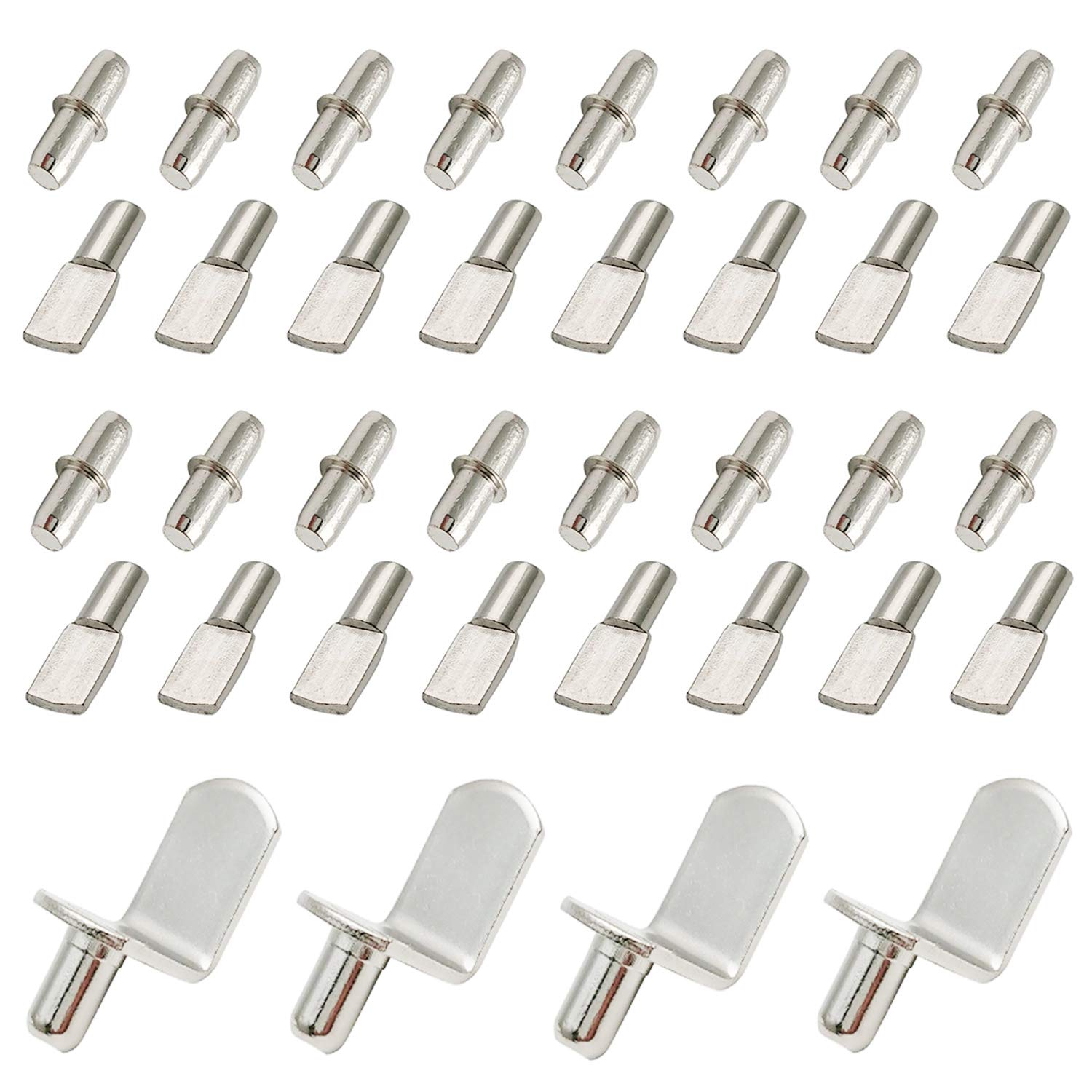Photo 1 of 60 Pieces Shelf Bracket Pegs Stainless Steel Shelf Pins Support, Nickel Plated Shelf Pins, 3 Styles