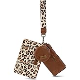 Montana West X Wrangler Keychain Wristlet Wallets for Women Dual Pouch Wristlet with Zipper Coin Purse Large Capacity and Easy to Carry