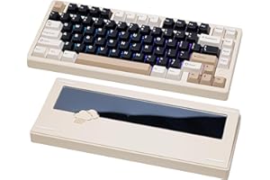 KEEBMONKEY WOBKEY Rainy 75 CNC Aluminum HMX/JWK/Cocoa Switches Triple-Mode Connectivity Mechanical Keyboard with Superior Acoustics, RGB/PP/Mirrored Glass/3500mAh/Violet Switch (Standard - White)