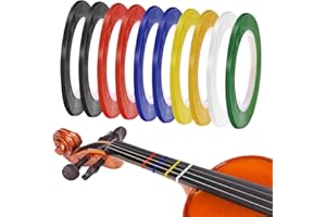 XYQMLY 10 Rolls Violin Finger Guide Stickers, 216 FT Cello Tape Violin Fingering Tape for Beginners Fretboard Note Positions, 7 Colors