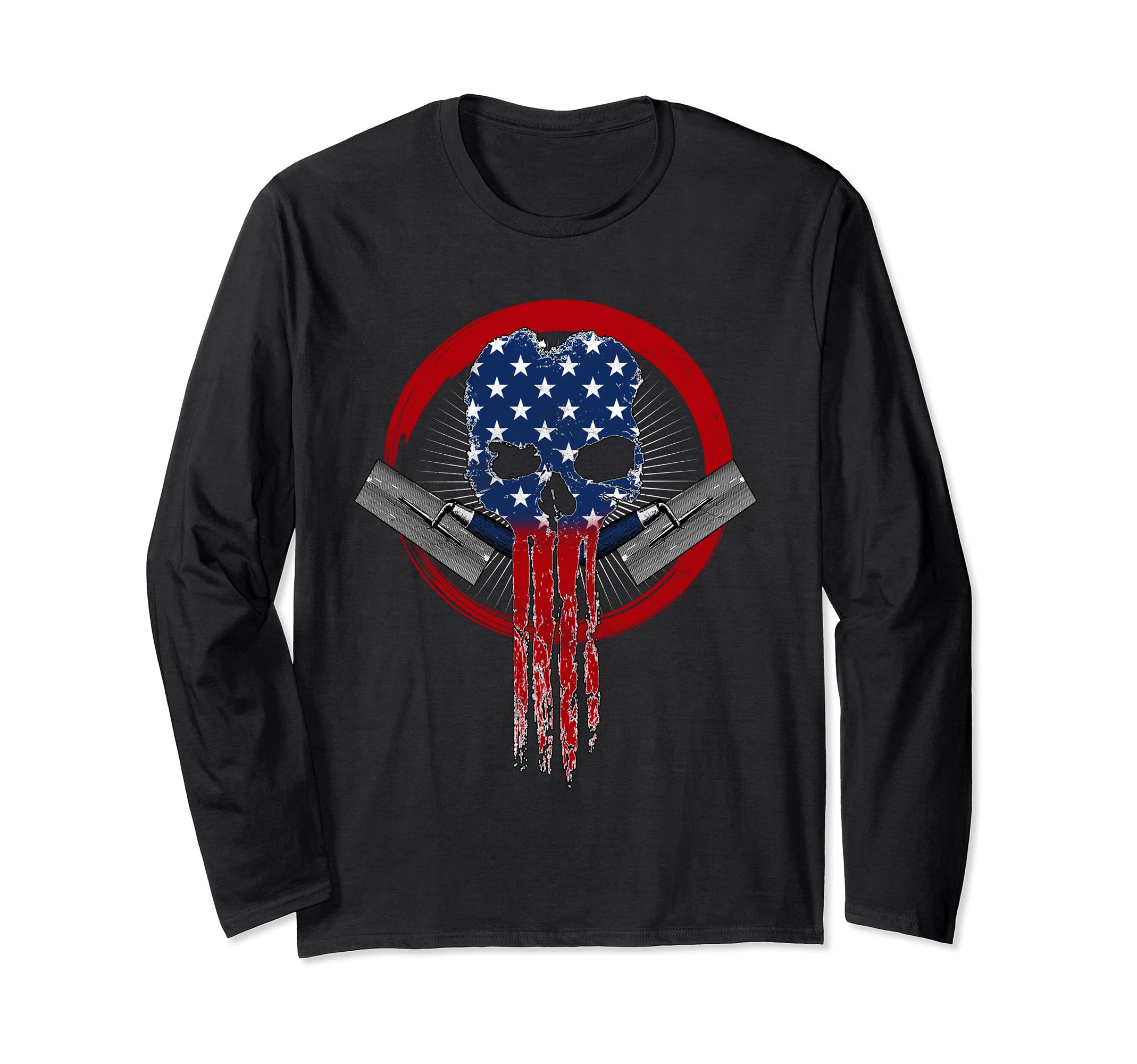 Concrete Finisher Patriotic American Flag Cement Mason Long Sleeve T-Shirt