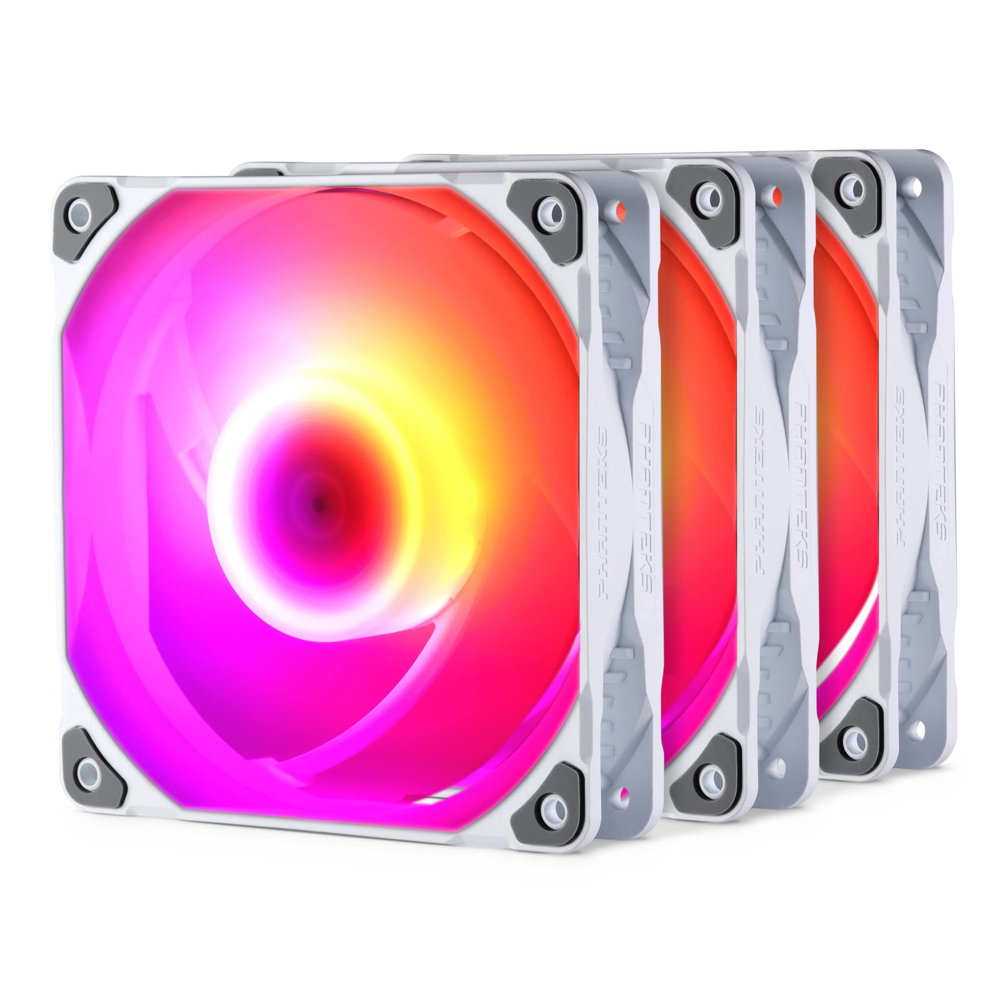 Phanteks SK140 White DRGB PWM 140mm Triple Fan Pack – High-Performance Cooling with Customisable Lighting, Quiet Operation, and Easy Installation