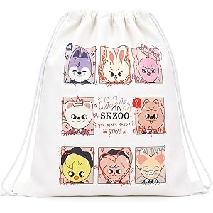 AICase for Stray Kids Merch Skzoo SKZ Gifts Stuff Inspired Drawstring Bag | Backpack Sports Gym Sackpack Jersey Hat Poster To