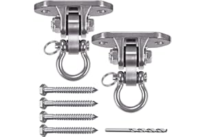 IOH 2 Pcs Heavy Duty Swing Hangers Stainless Steel 304 Antirust, 2000 lb Capacity, 180 Silent Swing, Indoor/Outdoor Hammock Chair & Hanging Kit