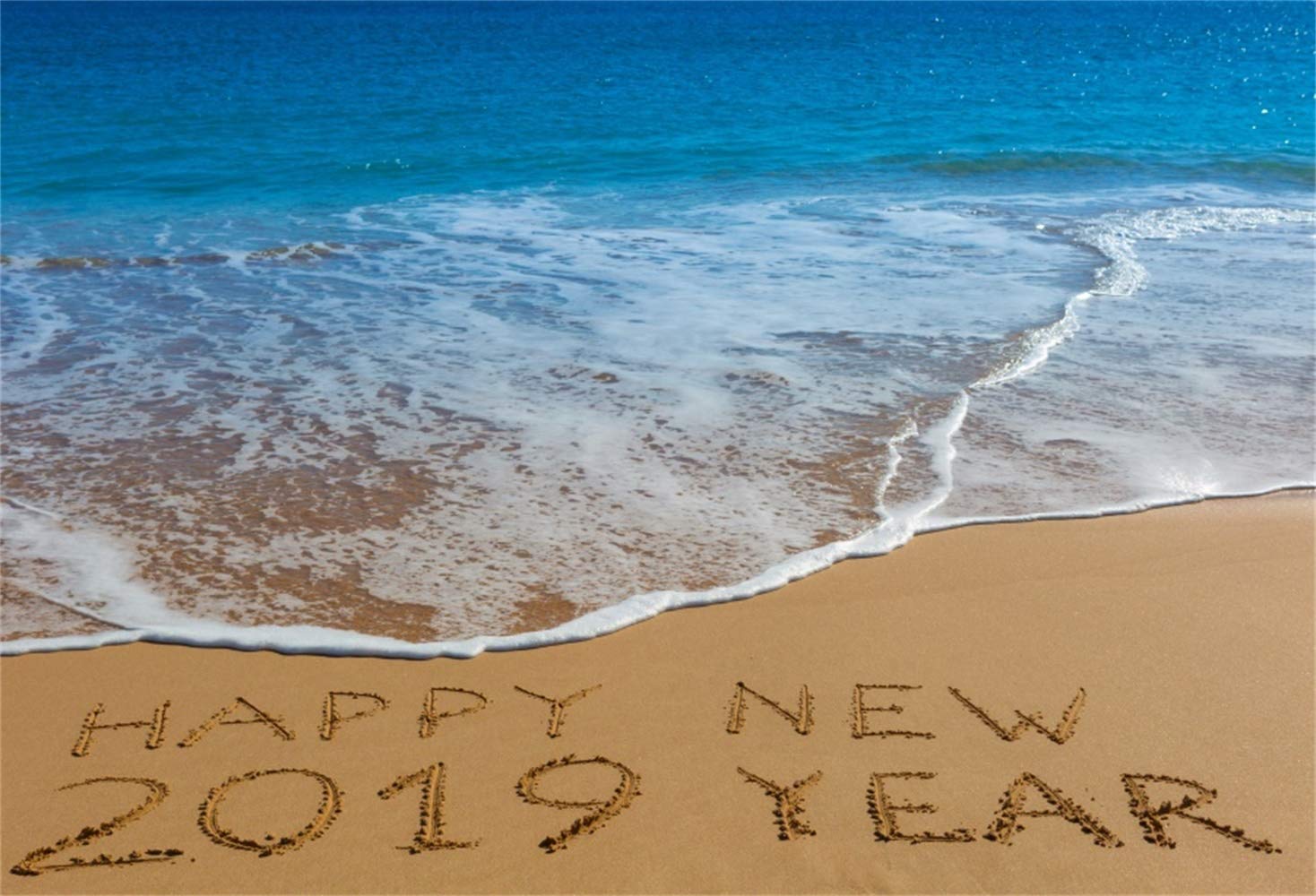 Amazoncom Laeacco Happy New Year 2019 Words On The Beach