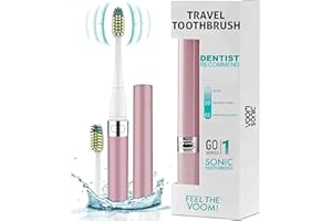 Voom Sonic Go 1 Series Travel Electric Toothbrush (Dentist Recommended) - Battery Operated Toothbrush for Adults & Kids, Sonic Toothbrush, Portable w/ 2 Minute Timer