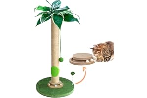 Cat Scratching Post 35'' Cat Scratcher Tall Scratching Posts for Indoor Cats with Cat Toy and Interactive Ball Self Groomer f
