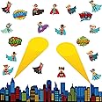 Classroom Super Hero Bulletin Board Decor Set - Hero Theme Cutouts, Sayings, Decor