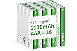 Granicell AAA Rechargeable Batteries 1100 mAh High Capacity 1300 Cycle,1.2V NiMH Low Self Discharge Triple AAA Battery,16 Pack