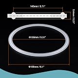 sourcing map Silicone Rubber Gasket White 155mm OD for 5.5 Inch Clamp view 2