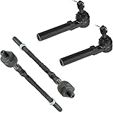TRQ Front Inner and Outer Tie Rod Set Compatible with 2003-2008 Subaru Forester 2004-2011 Impreza 2010-2014 Legacy Outback