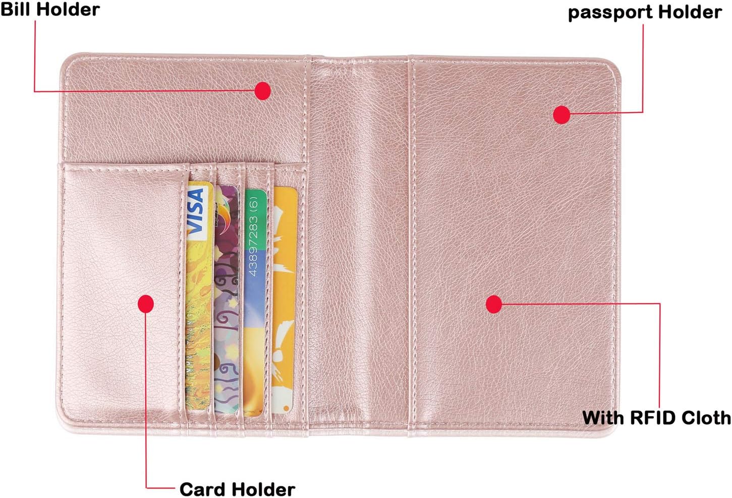  | GDTK Leather Passport Holder Cover Case RFID Blocking Travel Wallet (Rose Gold) | Passport Covers