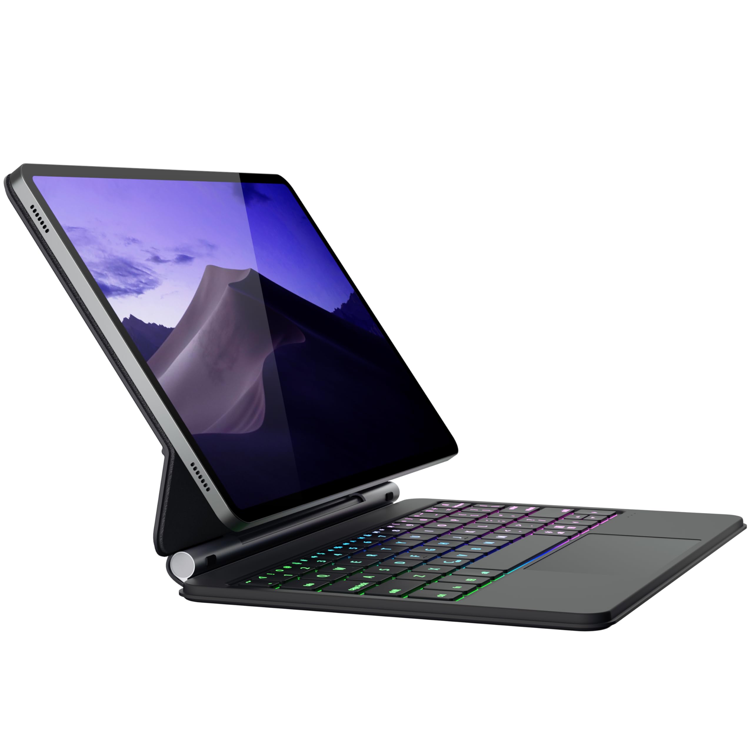 Photo 1 of doqo for Samsung Galaxy Tab S9/S8/S7 Keyboard case 11 inch, Magnetic Galaxy Tab S9/S8/S7 Case with Keyboard with Touchpad Wireless Backlit Floating Cantilever Stand, Slim Protective Cover Folio Black