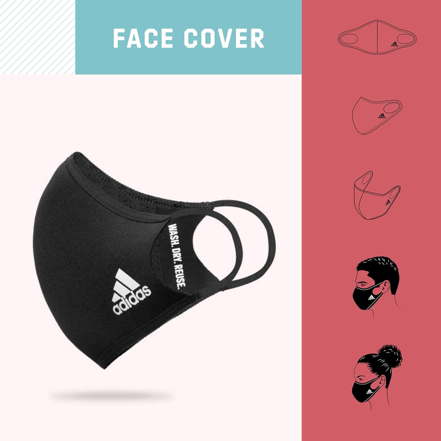 Adidas Face Mask Small 3 Pack Amazon In Health Personal Care