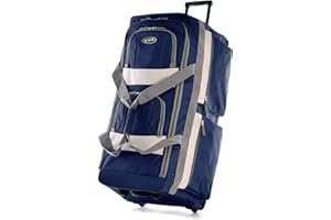 Olympia U.S.A. 22 inch Carry On 8 Pockets Wheeled Rolling Duffel Bag Water Resistant Luggage Lightweight Travel Suitcase with Retractable Handle