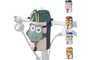 Vortika Bike Cup Holder, Animals Bike Water Bottle Holder with Shoulder Straps, Universal Cycling Bicycle Water Bottle Drink Cup Cage for Kid's Bike, Cruiser, Scooter, MTB, Road Bike