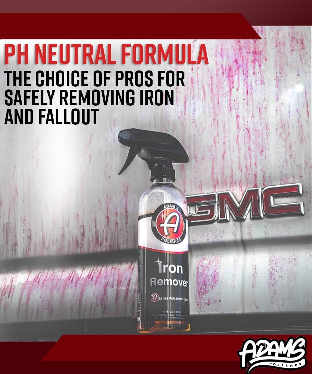 Adam's Iron Remover (16oz) - Fallout Iron Out Rust Stain Remover Spray For Pro Car Detailing | Use Before Car Wash Clay Bar Car Wax Ceramic Coating & Machine Car Buffer Polisher | Auto Paint Motorcycle RV Boat: Health & Personal Care