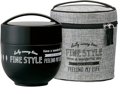 Amazon Co Jp 丼ぶり 保温弁当箱 800ml 大容量 ファインスタイル ブラック Kldnc8 ホーム キッチン