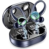 Matast Wireless Earbuds, Bluetooth 5.4 Headphones Sports, 50H Playback Over-Ear Buds with ENC Noise Cancelling Mic, Deep Bass Fitness Earphones with Earhooks, IP7 Waterproof Headset for Running, Blue