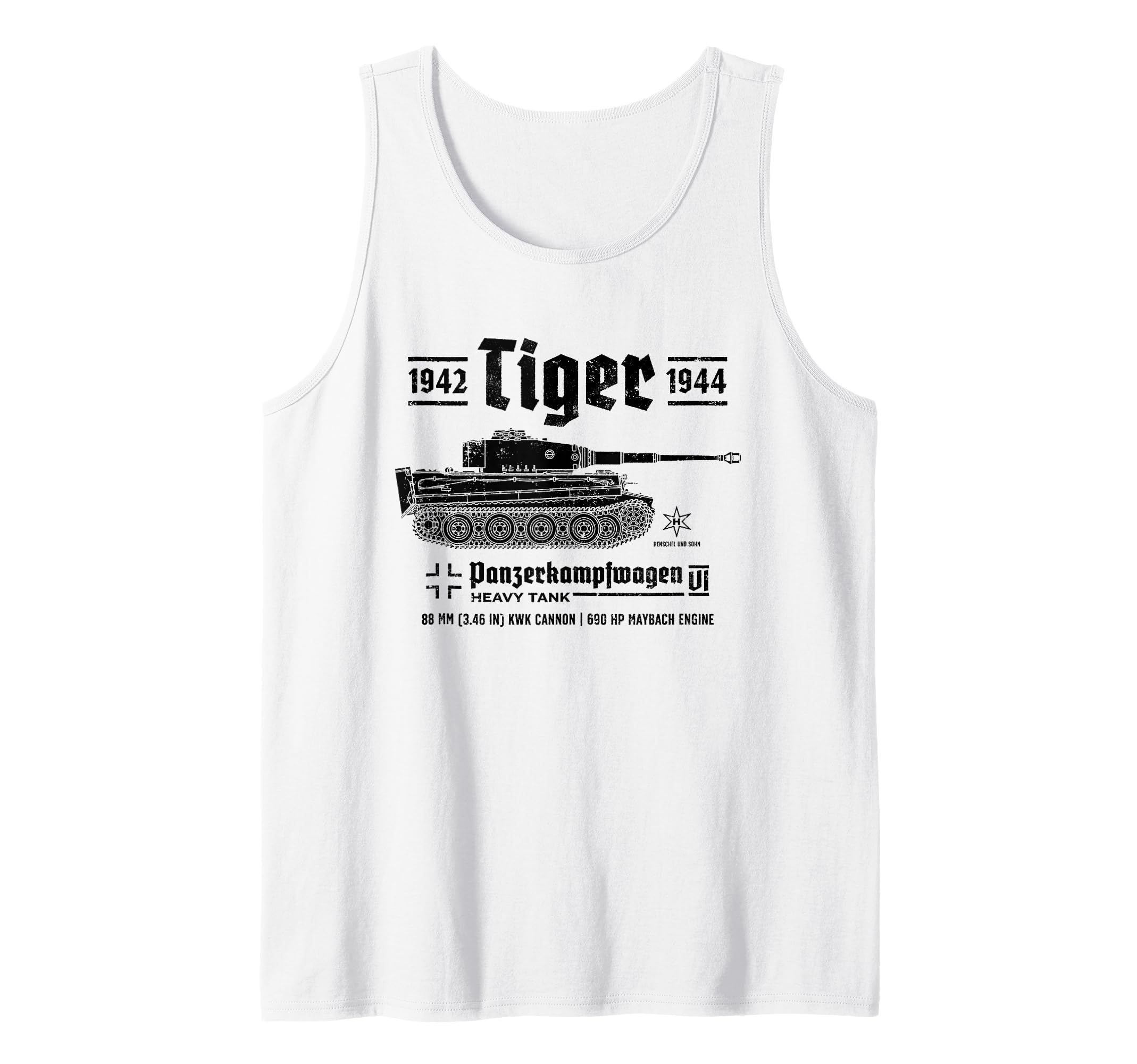 Tiger Panzer PzKpfw VI Second World War Vintage Tank Top
