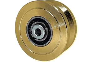 EAGLE ACCESS CONTROL SYSTEMS, INC. EG096-G Slide Gate Wheel 4” V-Groove Solid Steel Sliding Wheel Bearing for Rolling Inverted V Shape Track Gates up to 3000lbs with Screw NO Brackets