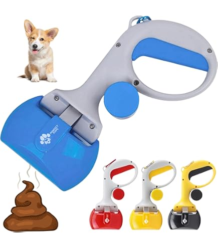 Jondarla Portable Pooper Scooper With Waste Bag Attachment - Handheld Dog Waste Cleaner