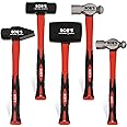 BISupply 5 Piece Hammer Set Mechanic Tool Kit - Nail Hammers Shop Automotive Set, Ball Peen Hammer, Sledge Mallet Tools