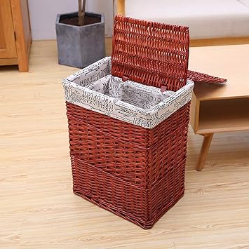 Amazon Com Qxx Wicker Square Storage Basket With Lid Dirty
