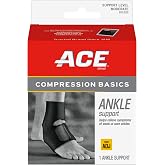 ACE Sport Basics Adjustable Ankle Support 101020 &ndash; Moderate Compression Brace for Injury Recovery and Prevention, Fits Left or Right Ankle