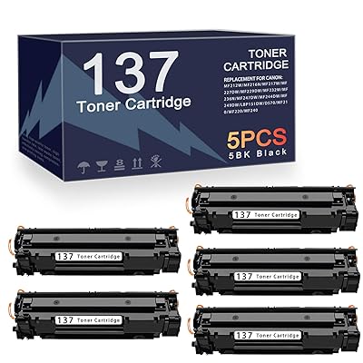 Buy 5pk Black Cartridge 137 Toner Cartridge Replacement For Canon 137 Imageclass Mf240 Mf247 Mf232w Mf217w Mf212w Mf2 Mf240 Lbp151dw Mf249dw Mf236n Mf212w Printers Toner Online In Turkey B08s786tr7