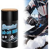 70g Rub on Snowboard Wax, Portable Quick Ski Wax with Cork Applicator | Friction Reduction for Faster Glide, Non-Toxic Safe Snowboard Care, Low-Temperature Adaptation, Outdoor Snowboard Protection