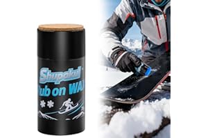 Shupakul 70g Rub on Snowboard Wax, Portable Quick Ski Wax with Cork Applicator, Universal Ski Snowboard Waxing Accessories for Outdoor Snowboard Base Protection