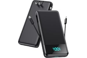 FOCHEW Portable Charger for iPhone with Built in Cables and Wall Plug,Upgraded 13800mAh Fast Charging USB C Power Bank,4 Outputs Travel Essential Battery Pack Compatible with iPhone 17/16/15,Samsung,Android