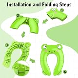 Maliton Foldable Frog Toddler Toilet Seat for 1-6 Years Green view 4