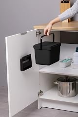 TATAY 6 L Organic Kitchen Waste Bin with Holder and Screws Black view 3
