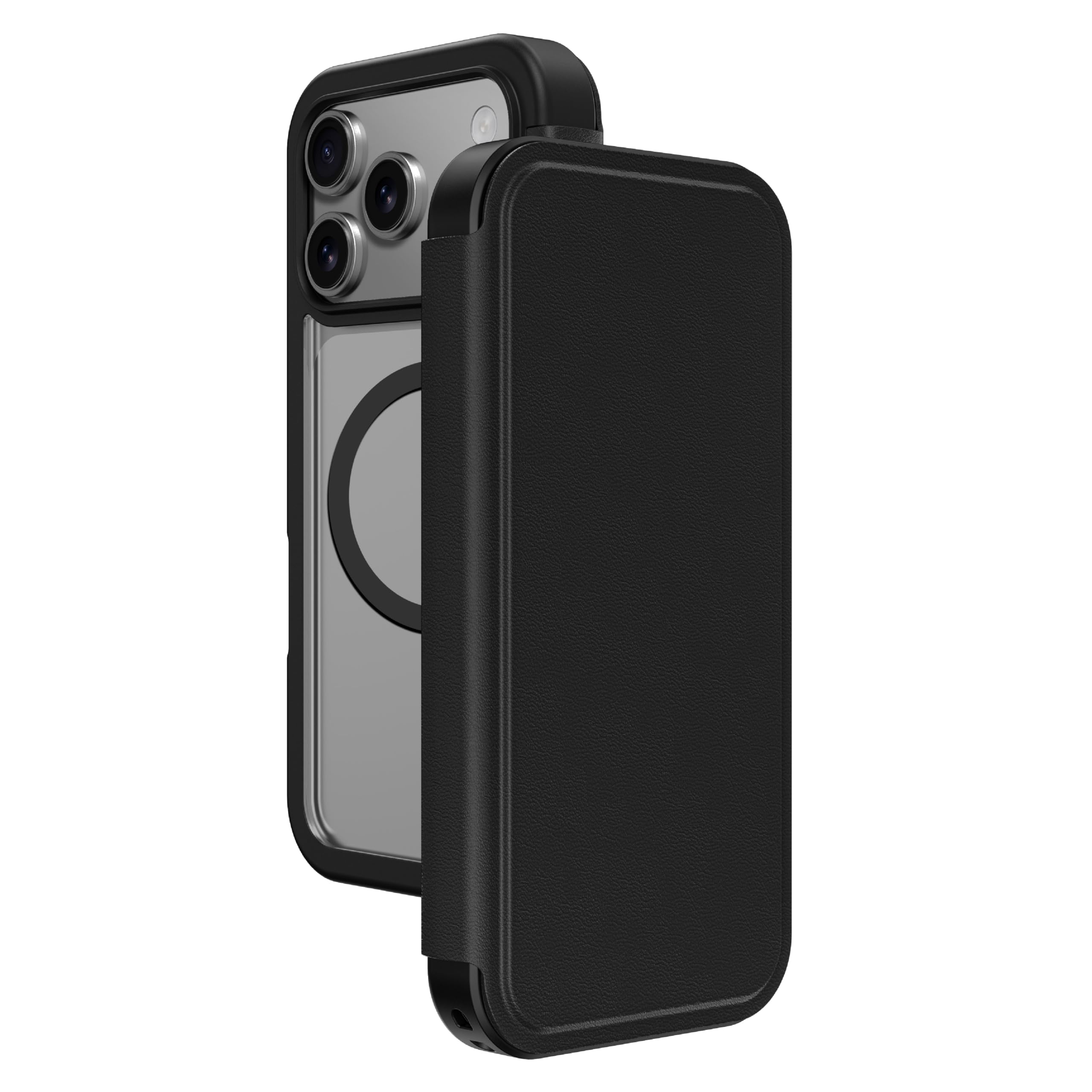 Photo 1 of AMAZINGthing for iPhone 17 Pro Max [Glamour Folio Case], Flip Folio Wallet, Designed for MagSafe Accessories, 10FT Drop Proof, Magnetic Phone Cover with RFID Blocking Card Slots, Black