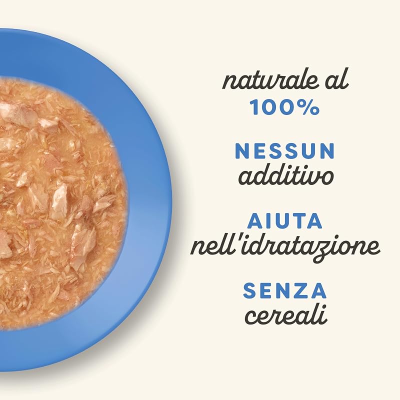 cibo umido 100 % naturale per gatti adulti, selezione di pesce in salsa multipack, 12 × 70 g lattine