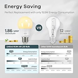 Linkind A19 LED Light Bulbs Dimmable, 100W
