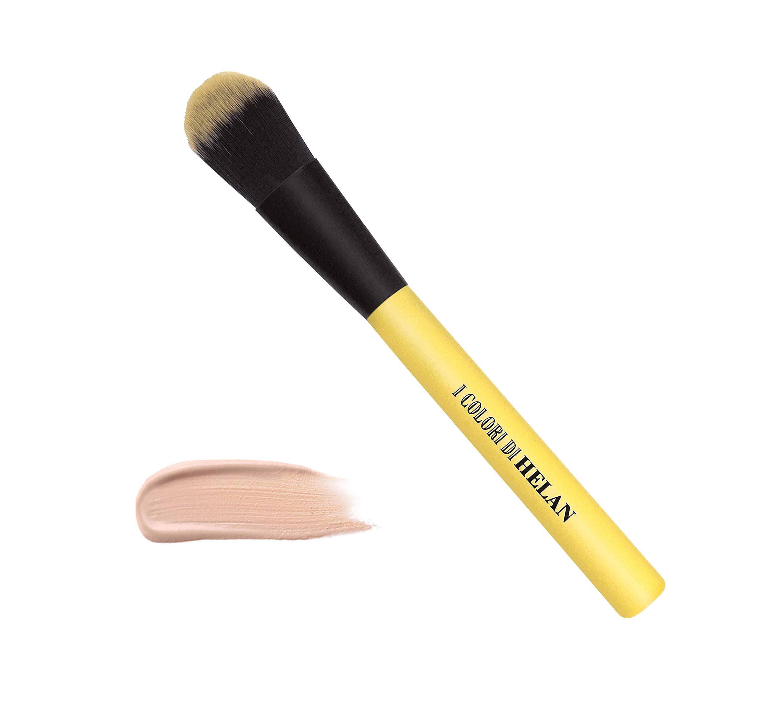 Helan I Colori - Makeup Foundation Brush with Oval and Flat Shape for Full & Even Coverage, Make Up Brushes for Liquid Foundation Perfect for Blending, Shading, Highlighting - Made in Italy, Girasole
