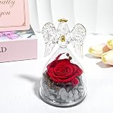 Yamonic Preserved Real Rose in Glass Angel Gift for Mum, Wife, Nana view 9