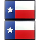 JBCD Texas Flag Patch Tactical PVC Rubber Hook and Loop Fastener Patch, 2 Pack